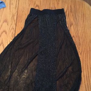 Long sheer slit skirt